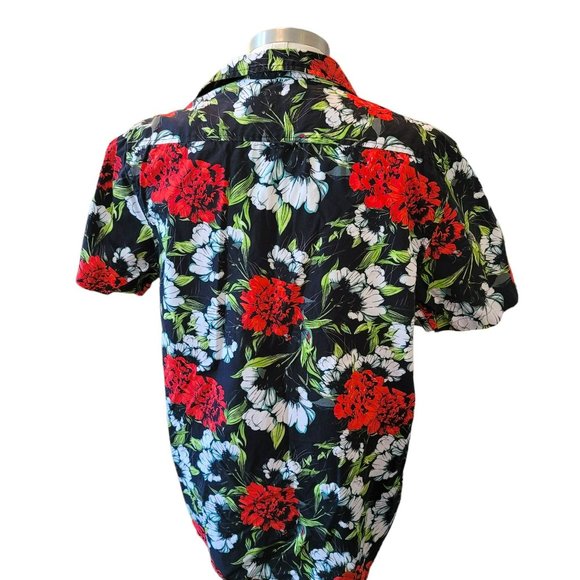 Zip Code Ricky Bingh Spring Blooms Hawaiian Shirt Mens Large Slim Fit JJ3007 - Picture 2 of 7